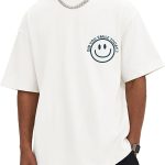 Heavyweight Cotton Graphic Oversized T-Shirt Smile Face