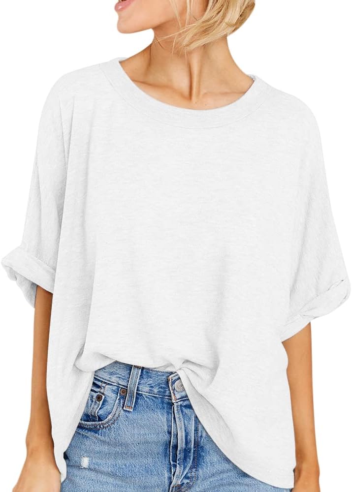512WTE69iuL._AC_SL1000_.jpg Womens T Shirts Short Sleeve Loose Casual Tops Summer Basic Tees | Crew Neck,Boyfriend Shirt,Casual Tops,Maternity Clothes - Image 1