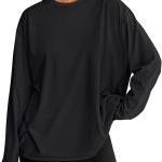 Women Oversized Long Sleeve Crew T Shirt