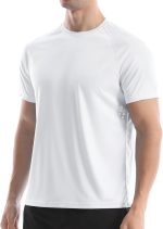 MenUPF 50+ Swim Shirts, Sun tection Short Sleeve Rash Guard, Quick Dry T-Shirt for Fishing and Surfing - Image 2