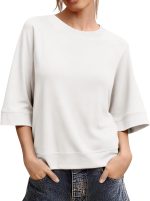 Womens  Tshirts Half Sleeve Tops Casual  Tee Shirts | 3/4 Length, Loose Fit, Baggy, Crew Neck, Cute, Basic Tees, Summer, Fall, Going Out