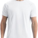 MenUPF 50+ Swim Shirts, Sun tection Short Sleeve Rash Guard, Quick Dry T-Shirt for Fishing and Surfing