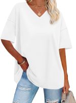 Oversized Tshirts for Women Graphic V Neck Summer Short Sleeve Loose Tees |  Oversized Graphic Casual Basic Tops Cute Tshirts Summer Daily Fit 2026