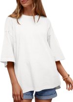 Womens  Loose Fit T-Shirts | Half Sleeve, Summer Casual Crew Neck,  Basic Tees, Spring trendy clothing, Teacher outfits - Image 2