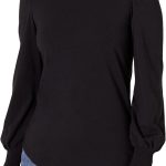 Women Cotton Modal Puff Long Sleeve Crew Top