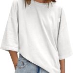 Womens  Loose Fit T-Shirts | Half Sleeve, Summer Casual Crew Neck,  Basic Tees, Spring trendy clothing, Teacher outfits