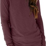 Women Basic Stretch Long Sleeve Crew T Shirt