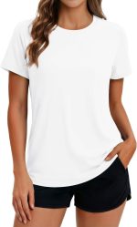 Womens Workout Top Short Sleeve UPF 50+ Quick Dry Athletic Shirts | Moisture Wicking, Loose, Running, Active, Hiking, Exercise, Sun Shirt??UV tection, Spf, Sunmer, Lightweight, Breathable
