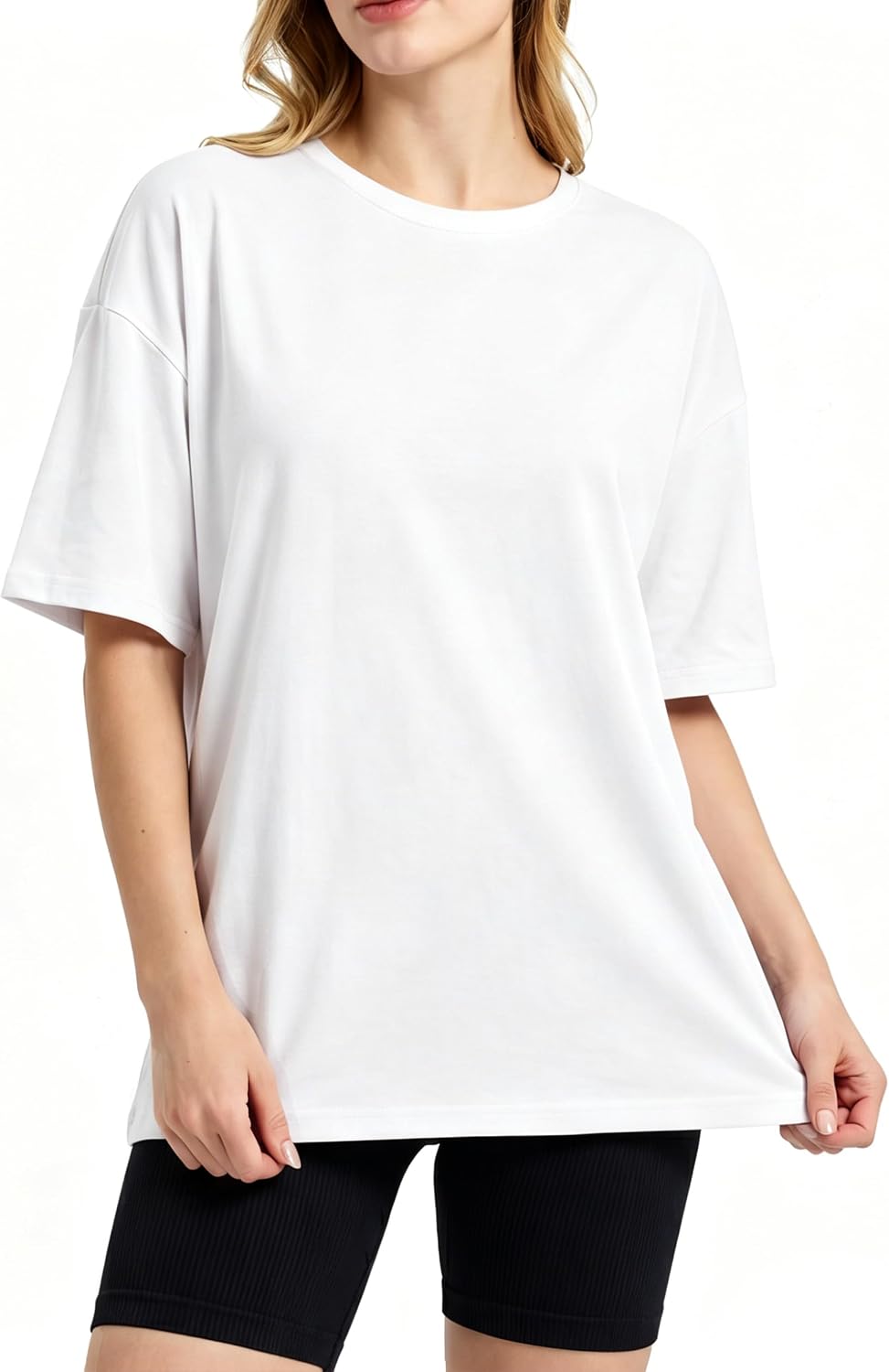 71eT6e7fX9L._AC_SL1500_.jpg Womens Oversized Summer T Shirts for Casual Workout | Bamboo Soft, Breathable All Day, Lightweight, Business Gym Tees, Daily Fit 2026 - Image 1