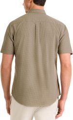 MenWrinkle Free Short Sleeve Button Down Check T-Shirt - Image 2
